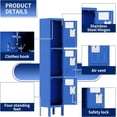 thumbnail image 5 of 66’’ Metal Lockers for Employees, Locking Storage Cabinet with Doors & Hooks, 3 Door Cabinet for Gym School Home Office Garage, Heavy Duty (Blue), 5 of 9