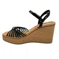 thumbnail image 3 of BOC Catalina Women's Platform Wedge Sandal Size 7 Black/Tan Glossy Straps Twist, 3 of 7