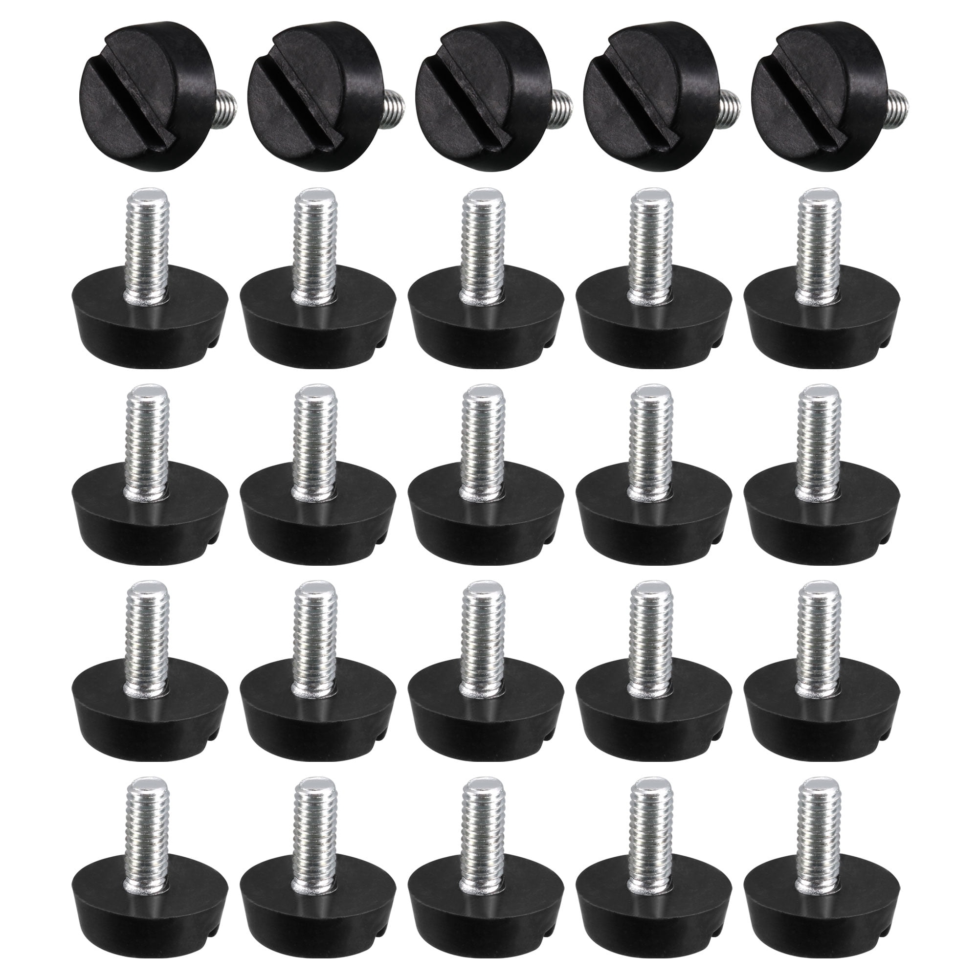 Uxcell 6 x 15mm Plastic Base Male Threaded Chair Leveling Foot Glide 25 ...
