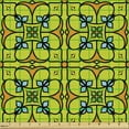 thumbnail image 2 of Mosaic Fabric by the Yard, Portuguese Azulejo Ceramic Style Traditional Ethnic Themed Repetition, Upholstery Fabric for Dining Chairs Home Decor Accents, Apple Green Marigold Blue by Ambesonne, 2 of 5