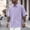 Purple, variant on Mens Button Down Short Sleeve Shirt Casual Stylish Basic Shirts Solid Color Loose Summer Beach Tops Light Purple Size L