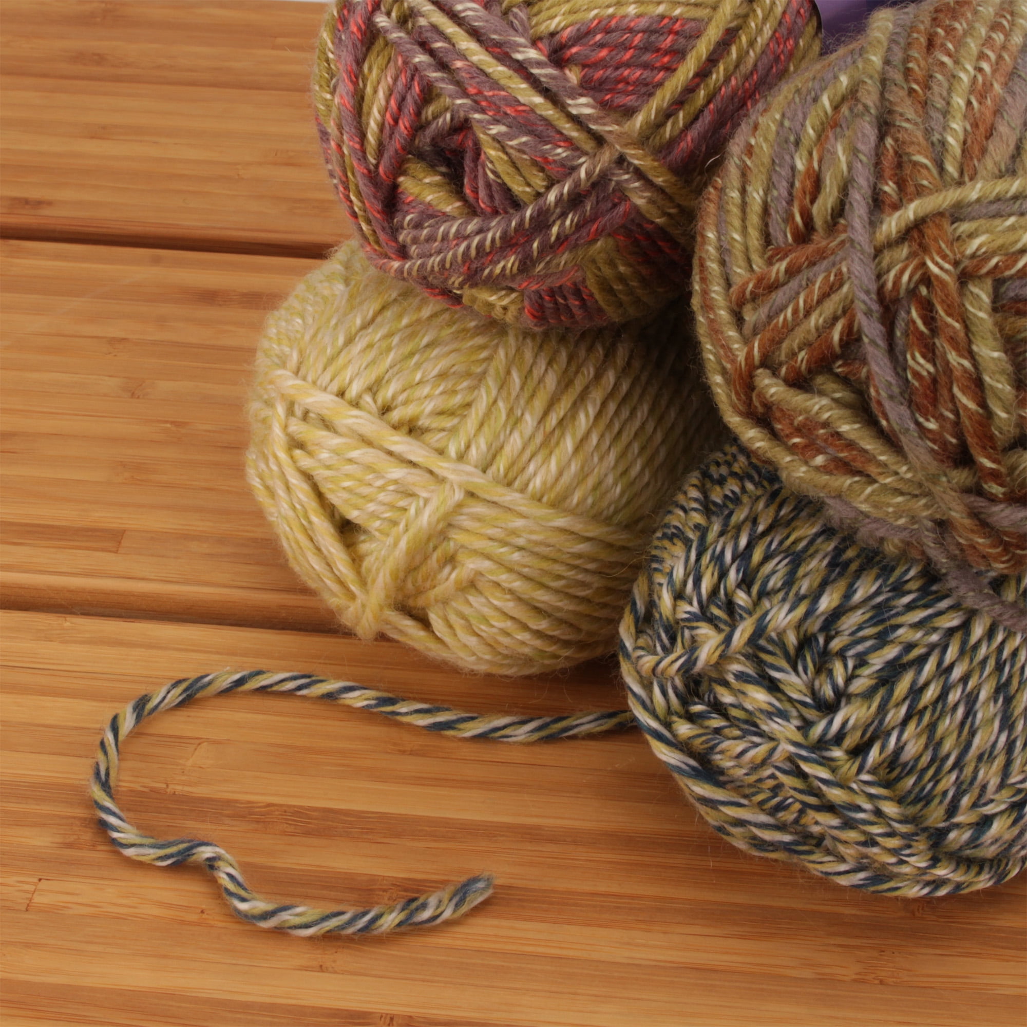 JubileeYarn Chunky Melody Yarn - 100g/Skein Bulky Wool Blend - Shades of Green - 4 Skeins