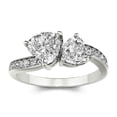 thumbnail image 2 of Oryn Jewelry Heart Cut 1.6 Ct White Moissanite Band - 14K White Gold Plated Engagement Ring - Wedding Proposal Bands for Her - Heart Shape Jewelry, 2 of 6