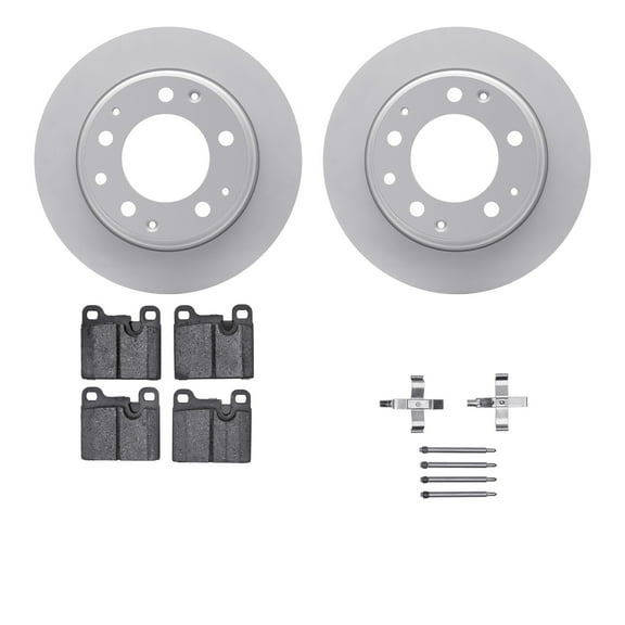 Dynamic Friction Company Rear Geospec Brake Rotors with 5000 Advanced Brake Pads includes Hardware 4512-02035
