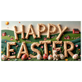 thumbnail image 5 of Happy Easter Themed Decorative Banner with Bunny and Eggs Backdrop for Easter Party Easter Decoration Photography Props Family Gatherings Spring Celebrations, 5 of 7