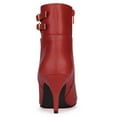thumbnail image 2 of Unique Bargains Bottines à Talons Aiguilles pour Femmes à Bout Pointu avec Boucle, 2 of 8