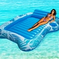 thumbnail image 5 of GVDV Inflatable Tanning Pool Lounger Float, 73" x 49" Large Sun Tan Tub Sunbathing Pool Lounge Raft for Adults, Tanning chair, Bed Blow up, Raft Lounge Floatie,L-Blue, 5 of 10