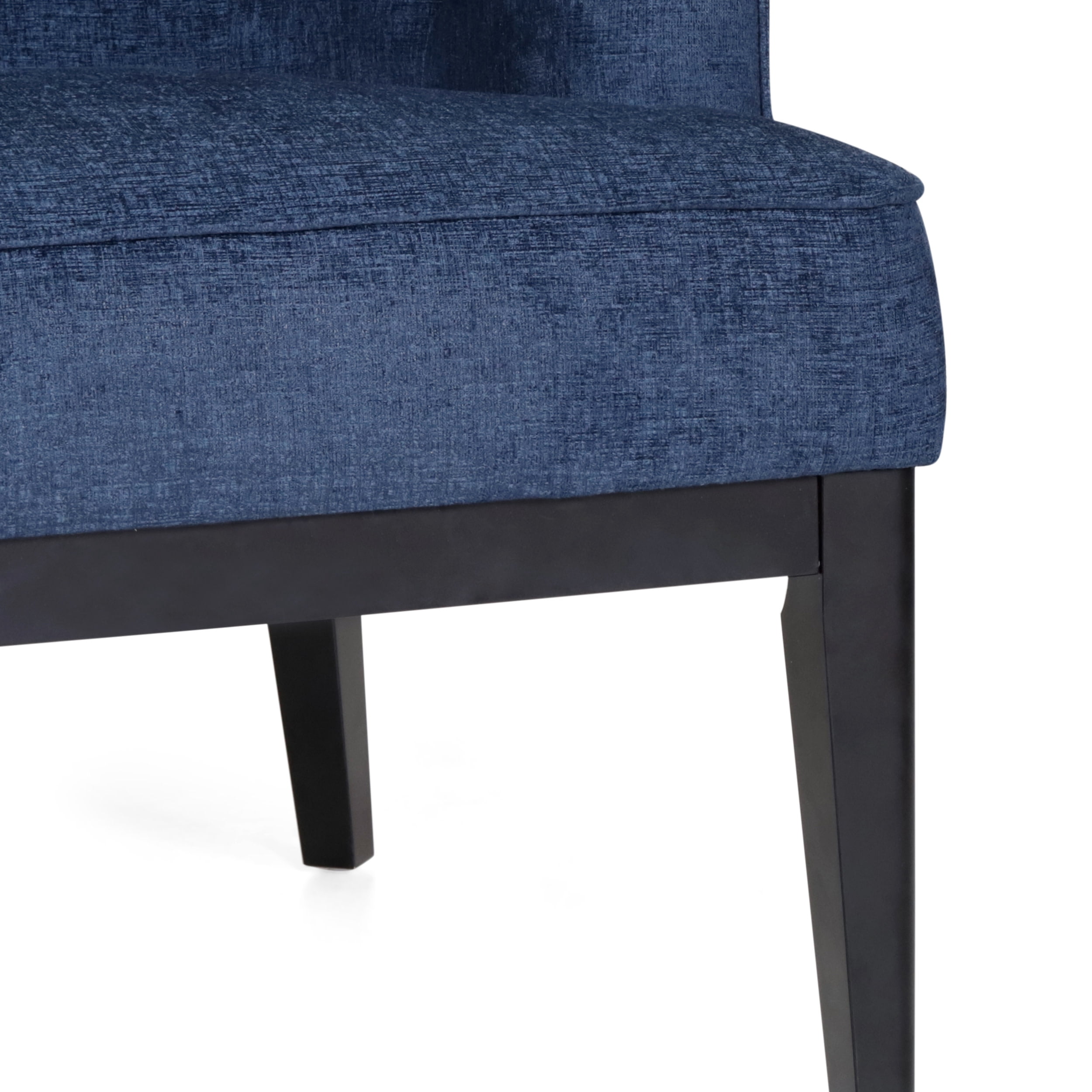 Noble House Suncook Fabric Tufted Accent Chairs, Set of 2, Navy Blue and Dark Brown