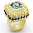 thumbnail image 2 of Luxe Jewelry Designs Women's Matte Gold Plated Ring with Synthetic London Blue Spinel - Size 7, 2 of 2