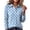 Multicolor, variant on Womens Gingham Plaid Print Waffle Knit Long Sleeve Top Lapel Half Button V Neck Casual Loose Fall Shirt Blouse Black M
