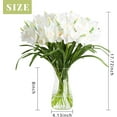 thumbnail image 4 of 10PCS Faux Flowers with Vase, Faux Silk Tulip Flower Artificial Flowers Bouquet in Glass Vase, Faux Flower Arrangement with Vase for Home Office Decoration, Dining Table Centerpiece Fake Tulips, 4 of 5