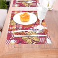 thumbnail image 5 of YFYANG Washable Heat-Resistant Placemats, 70% PVC/30% Polyester, Red Baroque Floral Texture Kitchen Table Mat, 12" x 18" 1 Pcs, 5 of 6