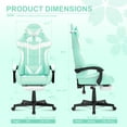 thumbnail image 7 of SOONTRANS Green Gaming Chair with Footrest, Ergonomic Office Chair with Massage Lumbar Support with Headrest, Lovely Cute Bunny Ear Game Gamer Computer Chairs for Granddaughter,Sister,Girlfriend, 7 of 7