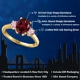 thumbnail image 2 of Gem Stone King 18K Yellow Gold Plated Silver Red Rhodolite Garnet and Pink Lab Grown Diamond Engagement Ring for Women | 2.50 Cttw | Oval 9X7MM | Gemstone January Birthstone | Size 5, 2 of 6