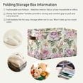 thumbnail image 6 of Watercolor Flowers Storage Basket with Handles Collapsible Storage Bins Canvas Fabric Storage Organizer for Shelves Closet Bedroom Living Room 2Pack Decor Gifts, 6 of 7