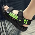 thumbnail image 7 of Boys Sport Sandals Open Toe Summer Athletic Water Sandals Adjustable Hook & Loop Straps Lightweight Breathable Non-slip Sandals Outdoor Walking Footwear for Kids Green 30, 7 of 7
