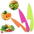 thumbnail image 2 of Set of plastic kitchen knives for children, children safe nylon chef's knife for cutting bread, salads, 2 of 6