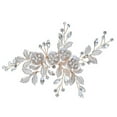 thumbnail image 1 of Light Rose Gold Wedding Clip Rhinestone Bridal Comb Barrette - Handmade Flower Clip Head Pieces for Women, Rose Gold, 1 of 4