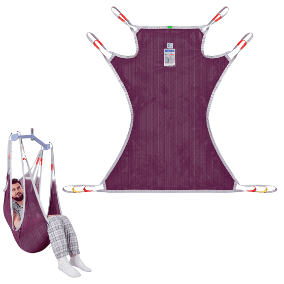 EZ Assistive Full Body Patient Lift Sling Breathable Polyester Mesh Shower Transfer Aid for Elderly and Home Care 1 Pack Purple Large