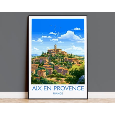 Aix-en-Provence Travel Print, Travel Poster of Aix-en-Provence, France, Provence Art, Aix-en-Provence Gift, Wall Art Print, 8x12 UNFRAMED