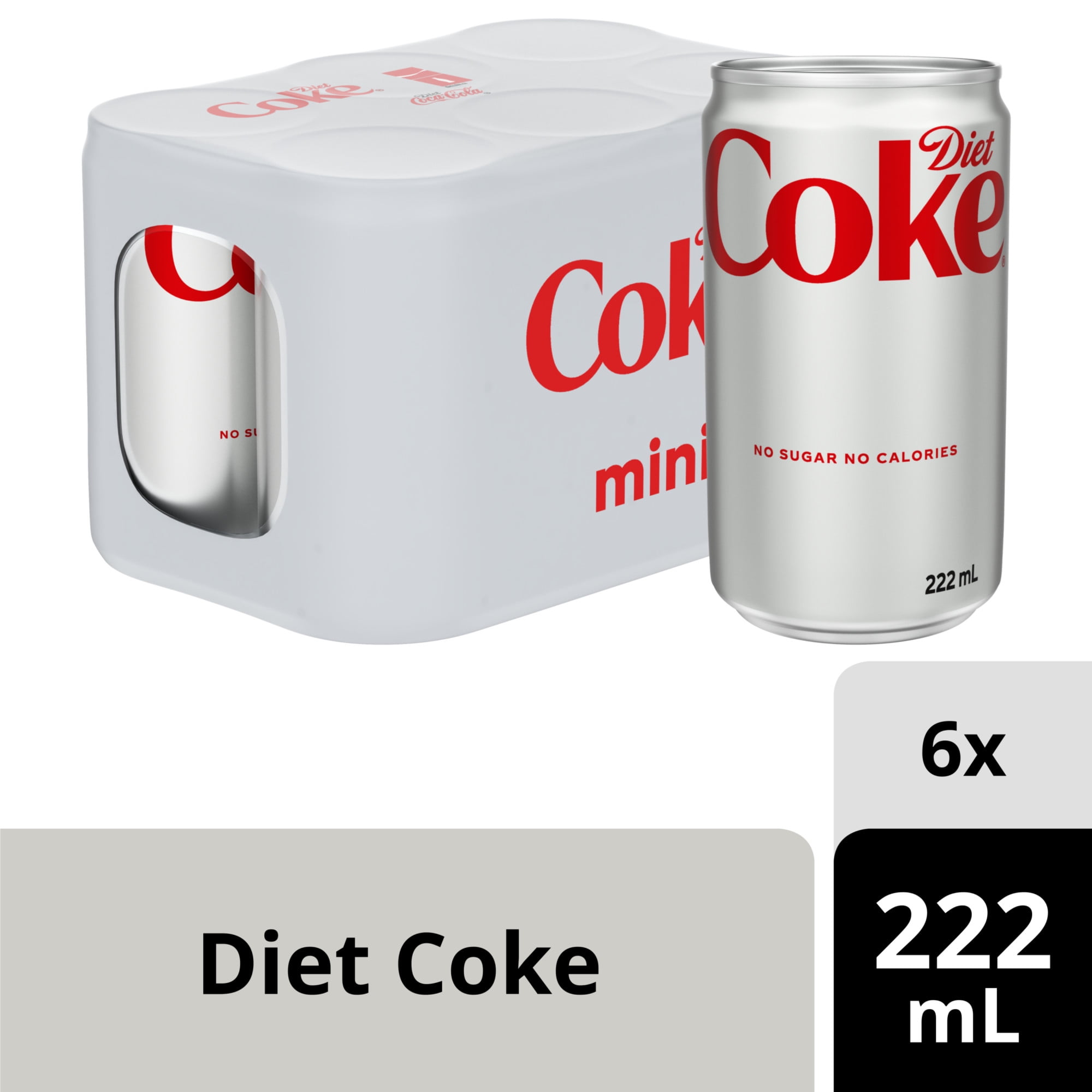 Diet Coke 222mL Mini-Cans 6 Pack, 6 x 222 mL