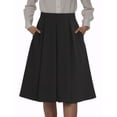 thumbnail image 1 of Falda Midi Plisada de Cintura Alta A Linea Flare para Mujeres INSPIRE CHIC XL Negra, 1 of 7