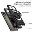 thumbnail image 3 of TJS for Nokia C110 Phone Case, with Tempered Glass Screen Protector, [Military Grade] Robotic Magnetic Support Car Mount Metal Ring Holder Kickstand Cover (Black), 3 of 7