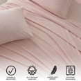 thumbnail image 5 of Cotton Heathered Melange Jersey Knit Queen Bed Sheet Set, Twin XL, 3 Pieces, 5 of 6