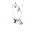 thumbnail image 2 of Delight Jewelry Silvertone Reindeer with Christmas Lights Silver tone Zig Zag Christmas Tree Charm Necklace and Stud Earrings, 2 of 4