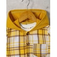thumbnail image 5 of Fdqin Boys Shorts Sets 2Pcs Plaid Short Sleeve Hooded Button Shirt and Jogger Shorts Summer Outfits for Kids Yellow 3-4 Years, 5 of 7
