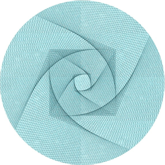 Ahgly Company Indoor Round Patterned Electric Blue Area Rugs, 6' Round
