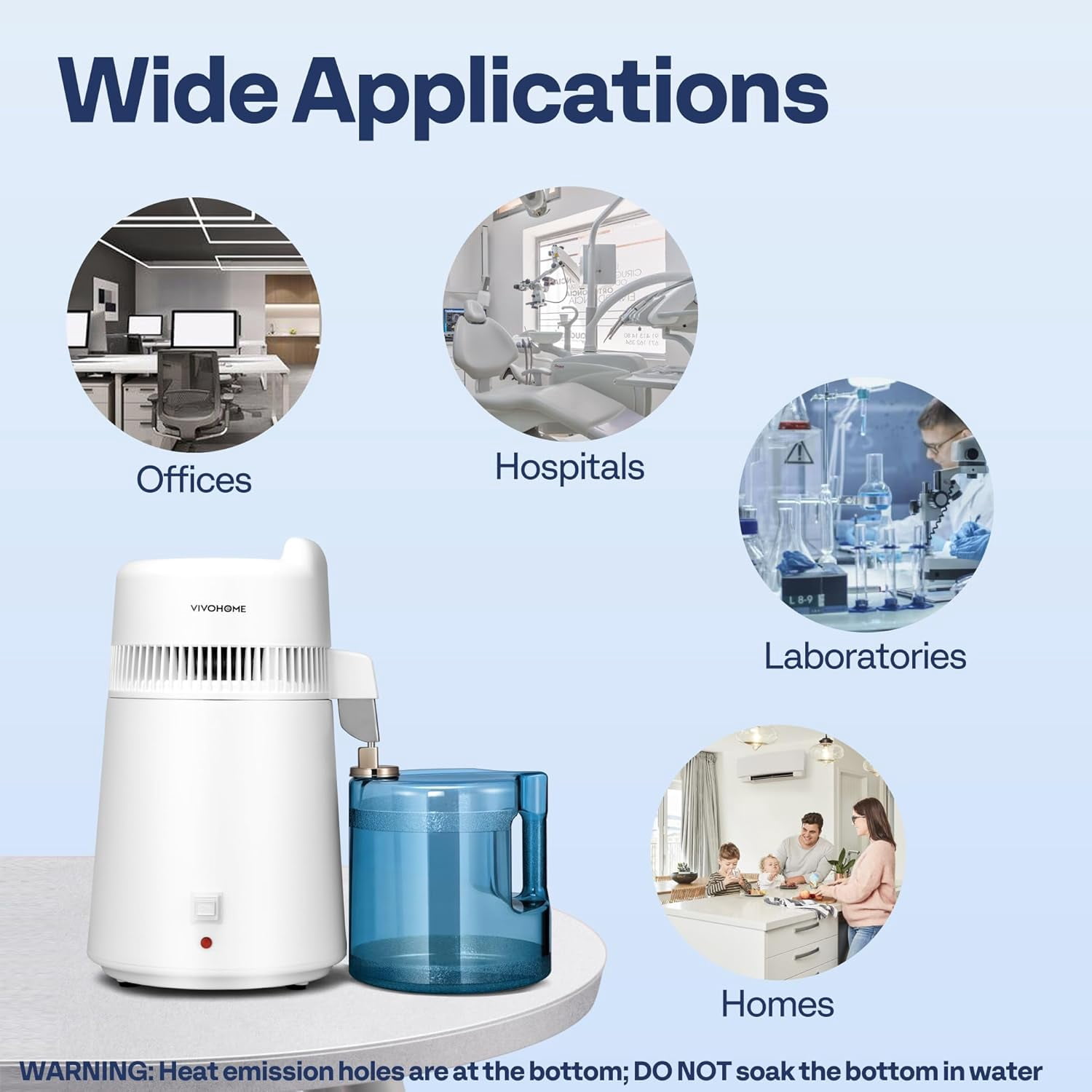 SPECSTAR Water Distiller Countertop 1.6 Gallon/6L 900W Distilled Water Machine with Smart Switch Purifier Filter for Home Office, White