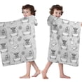 thumbnail image 4 of Gray Highland Cow Bathtub Lemon Pattern Hooded Bath Towel，50"x30" for Ages 3 To 12 Kids, Quick Dry Lightweight Soft Microfiber Hood Beach Towel Cover Up for Kids, 4 of 7