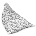 thumbnail image 2 of Floral Lounger Chair Bag, Garden Plant Related Hand Drawn Printing of Plumeria Flowers and Leaves Motifs, High Capacity Storage with Handle Container, Lounger Size, Grey and White, by Ambesonne, 2 of 5