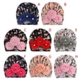 thumbnail image 2 of Autumn soft and cute newborn baby hospital hat flower pearl design girl hat baby hat turban elastic hat, 2 of 3