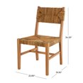 thumbnail image 3 of DecMode Teak Wood Handmade Lounge Chair with Woven Banana Leaf Seat, Light Brown, Set of 2, 3 of 10