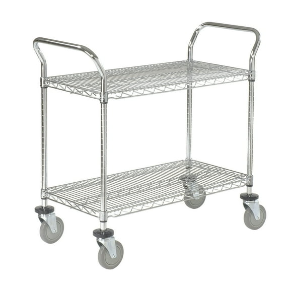 Global Industrial 188704 Nexel Wire Utility Cart - 2 Shelves, 36 x 18 in. - 800 lbs