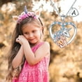 AUNOOL Unicorn Gifts for Girls, Unicorn Heart Pendant Necklace Initial