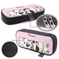 thumbnail image 4 of Lsque Cute Cats Printed Big Capacity PU Leather Pencil Case Large Pencil Pouch Stationery Pen Bag Pencil Holder for Teen, 4 of 6