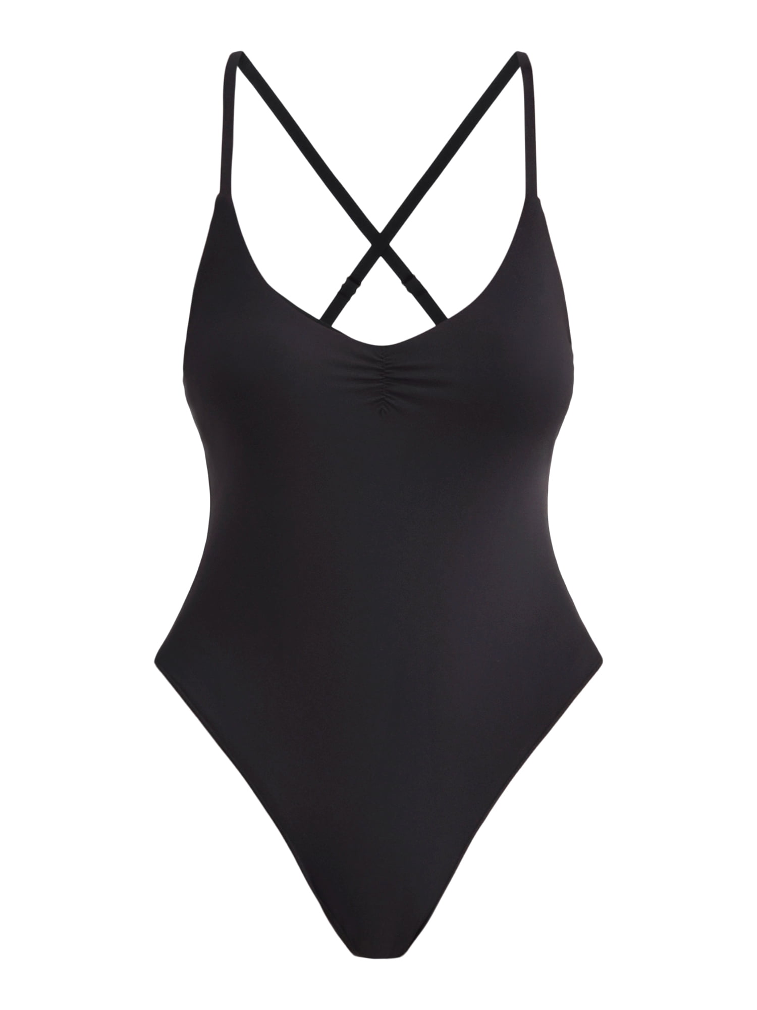 No Boundaries Women's Sculpting Ruched One Piece Swimsuit, Sizes XXS - XXL