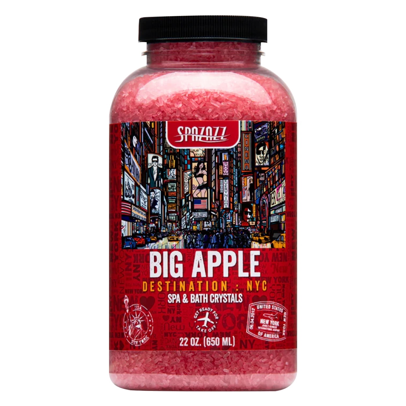 Hot Tub Aromatherapy Spa & Bath Salt Crystals - Big Apple - NYC Destinations Collection - Scents for Relaxing in Spas and Bath Tubs - Skin Softening Magnesium Mineral Soak by Spazazz - 22 oz