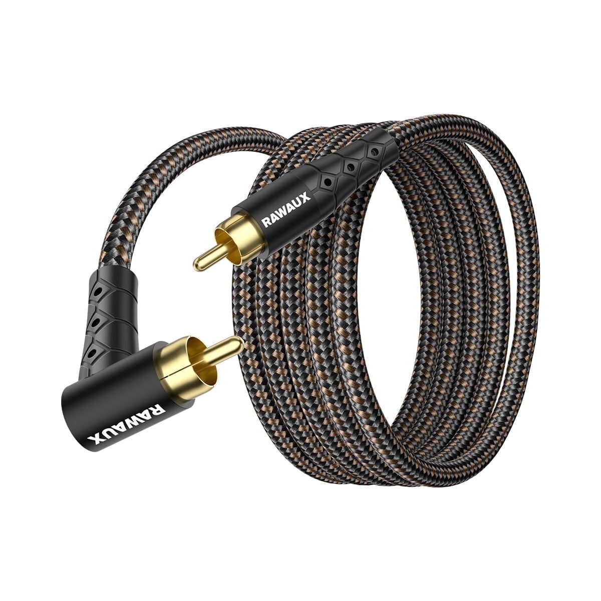 RAWAUX 90 Degree RCA Subwoofer Cable, Male to Male Coaxial Audio Cord (3.3ft/1m)