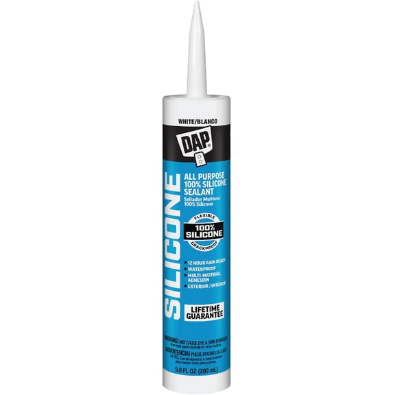 Dap 08646 9.8oz White 100% Silicone Sealant - 12ct. Case