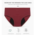 thumbnail image 6 of Menstrual Period Underwear for Women Mid Waist Cotton Full Coverage Briefs Solid Color Underpants Stretch Briefs, 6 of 9