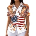 thumbnail image 2 of Lorytime Button down Shirts for Women 4th of July Tops Patriotic Graphic Outfits Festival Red White and Blue Clothes, 2 of 5