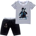 thumbnail image 1 of Conjunto de ropa de verano para niñas Camisa + Pantalones cortos Conjunto de ropa para niños de rayas con estampado de manga corta zhangmenya LED, 1 of 2