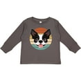 thumbnail image 3 of Inktastic Boston Terrier Dog Retro Sunset Boys or Girls Long Sleeve Toddler T-Shirt, 3 of 5