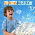 thumbnail image 3 of Strictly Briks Classic Big Briks Baseplate 15 X 10.5 Large Building Brick Baseplate 100 Compatible With All Major Brands Large Pegs For Toddlers Single White Flat Bottom Base Plate, 3 of 7