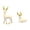 White, variant on Christmas Gifts - 2 Pcs White Resin Reindeer Figurine Set, Standing & Resting Deer Statues With Golden Accents for Fireplace Mantel Shelf Decor