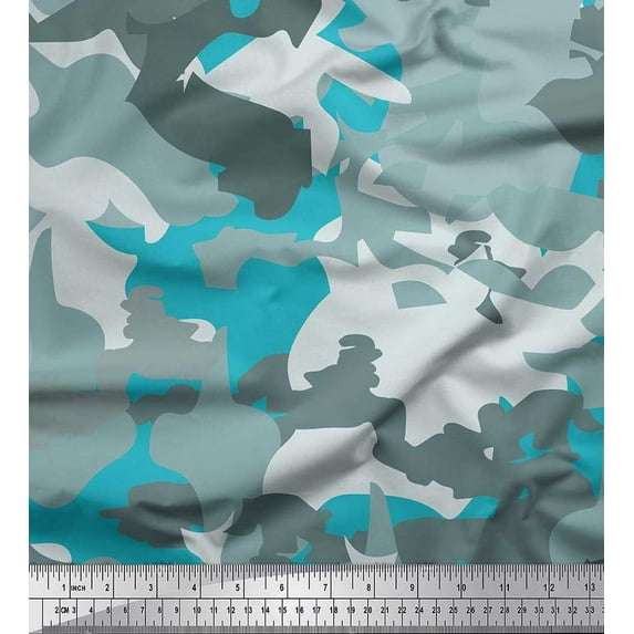 Soimoi Modal Satin Fabric Two Tone Camouflage Fabric Prints By Yard 42 Inch Wide